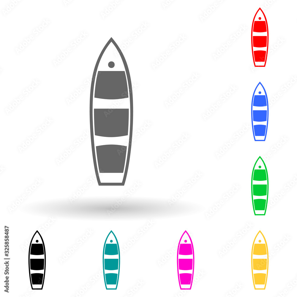 Poster boat multi color style icon. simple glyph, flat vector of ships icons for ui and ux, website or mobi