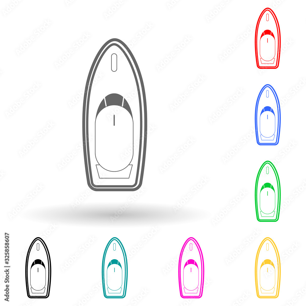 Poster yacht multi color style icon. simple glyph, flat vector of ships icons for ui and ux, website or mob