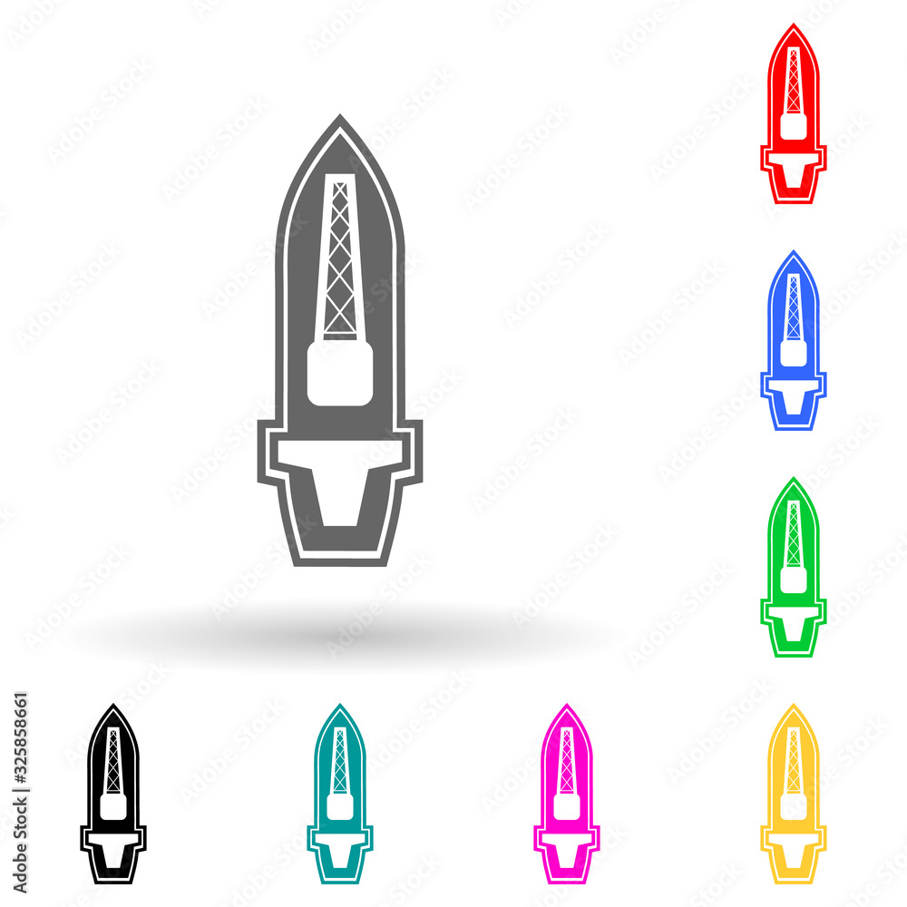 Poster universal dry cargo ship multi color style icon. simple glyph, flat vector of ships icons for ui and