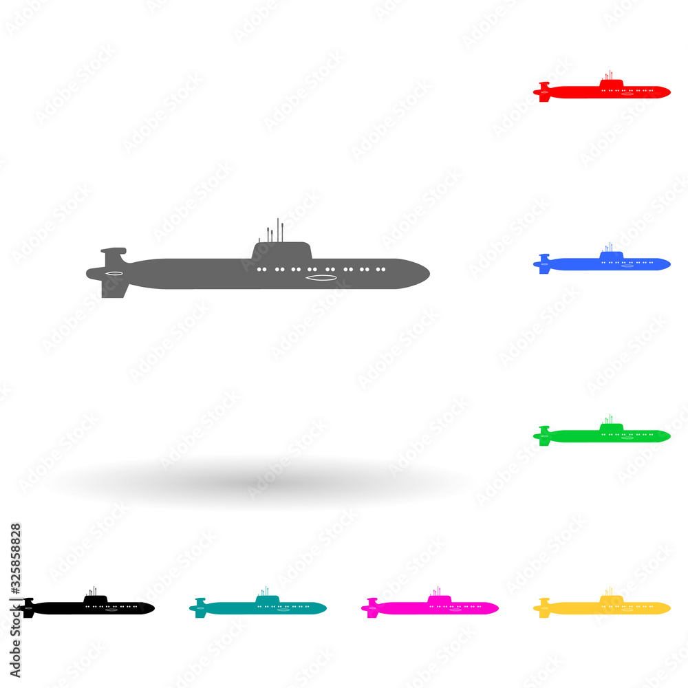 Aufkleber submarine multi color style icon. simple glyph, flat vector of ships icons for ui and ux, website or