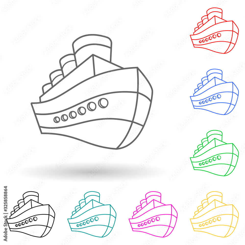 Aufkleber ship logo multi color style icon. simple glyph, flat vector of ships icons for ui and ux, website or