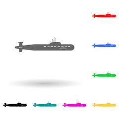 Submarine multi color style icon. Simple glyph, flat vector of ships icons for ui and ux, website or mobile application
