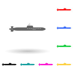 Submarine multi color style icon. Simple glyph, flat vector of ships icons for ui and ux, website or mobile application