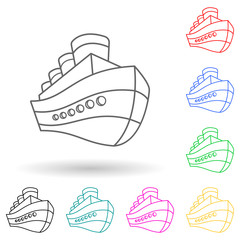 ship logo multi color style icon. Simple glyph, flat vector of ships icons for ui and ux, website or mobile application