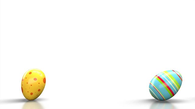 Easter egg on gradient background. Loop. Colorful Easter eggs fall in to the frame, you can put their your inscription or logo. High quality animation. Look to my profile to find another easter video.