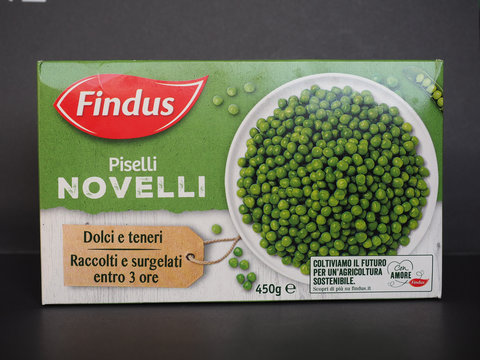 STOCKHOLM - FEB 2020: Findus Frozen Peas Packet