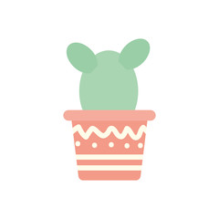 Isolated cactus inside pot block gradient style icon vector design