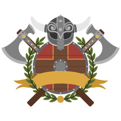 heraldic design viking 01. Flat design style.