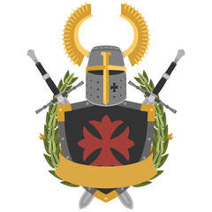 heraldic design knight 01. Flat design style.