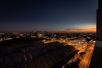 light trails in the city