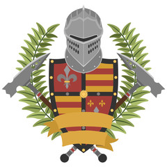 heraldic design knight 02. Flat design style.