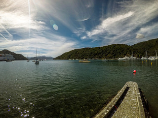 middle day sun & crystal clean water