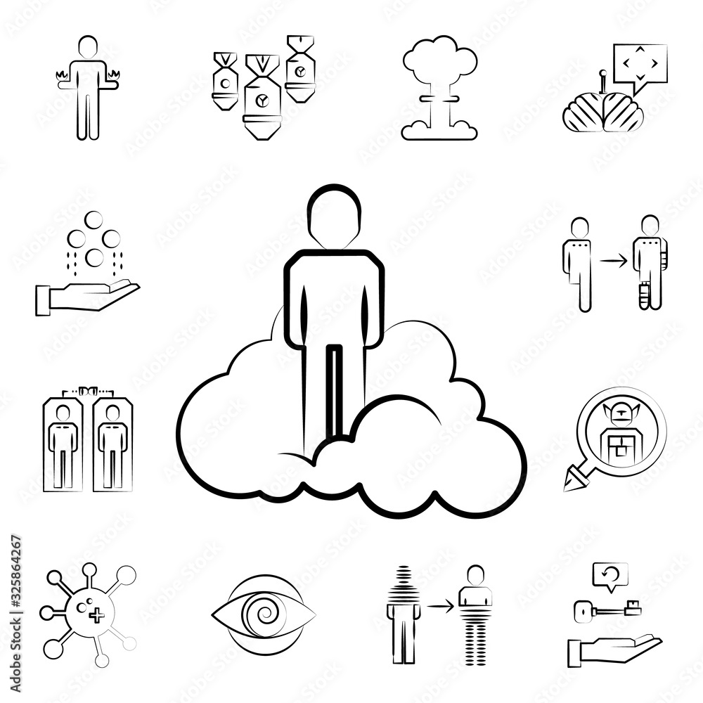 Poster astral icon. mad science icons universal set for web and mobile