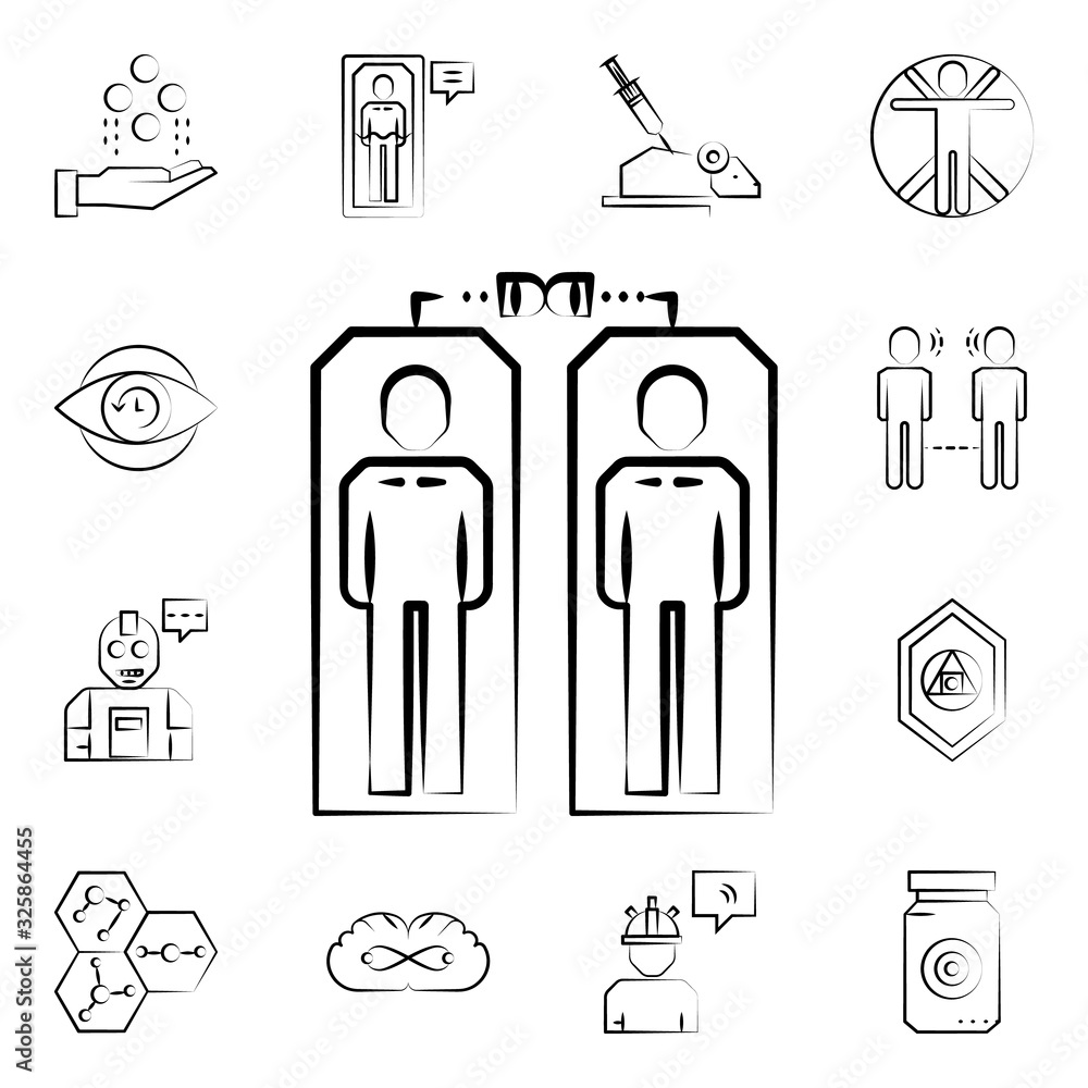 Poster clones icon. mad science icons universal set for web and mobile