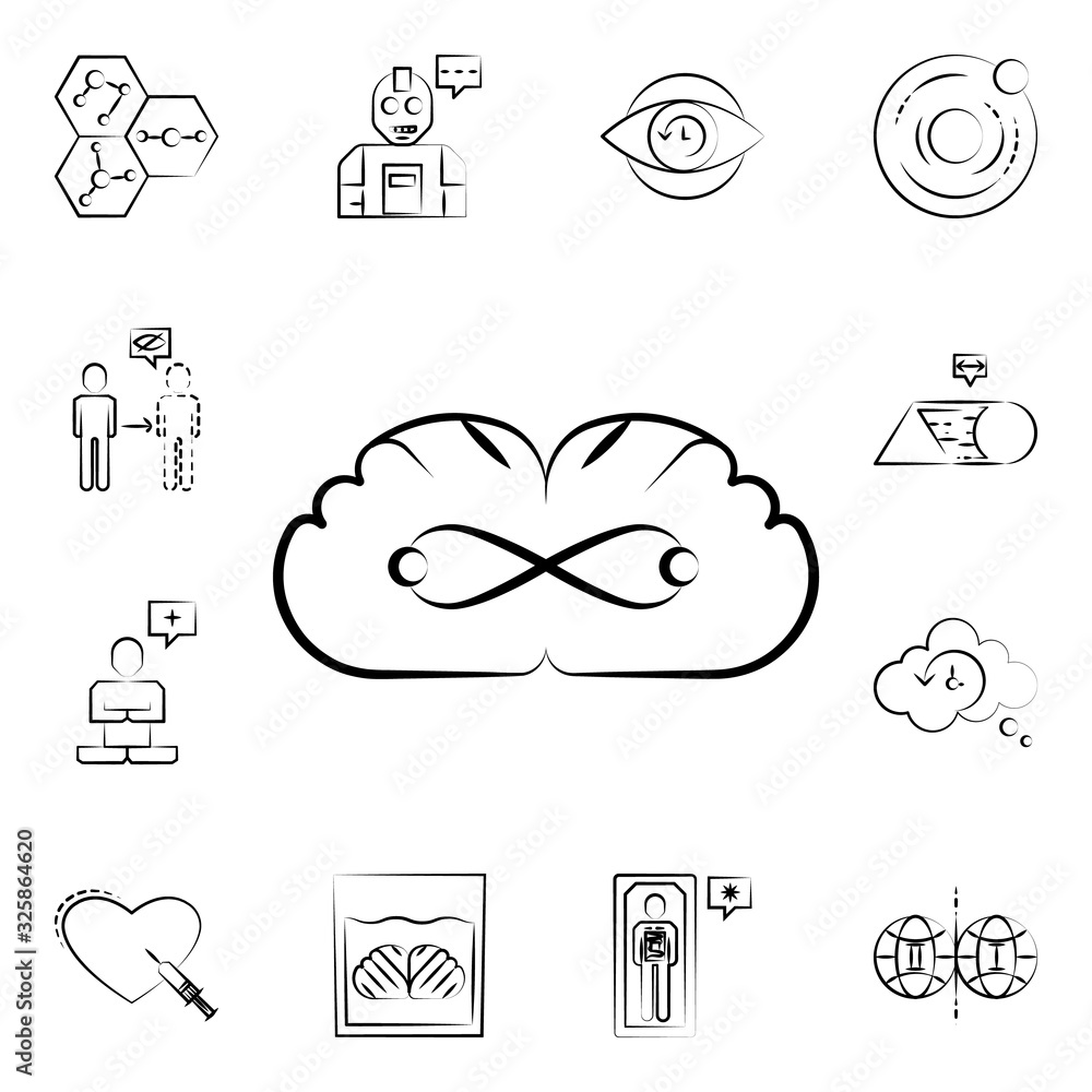 Poster quantum icon. mad science icons universal set for web and mobile