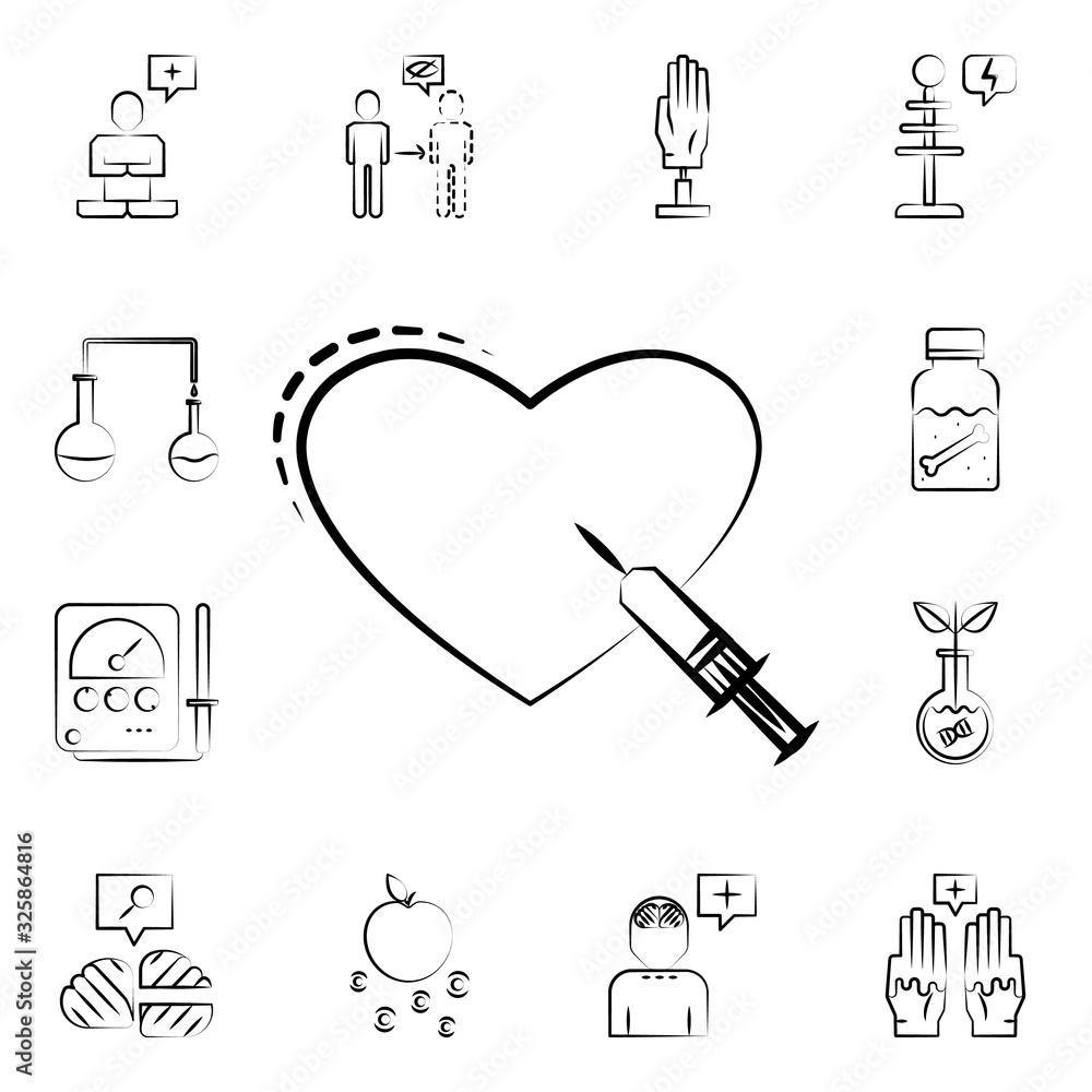 Aufkleber reanimation icon. mad science icons universal set for web and mobile