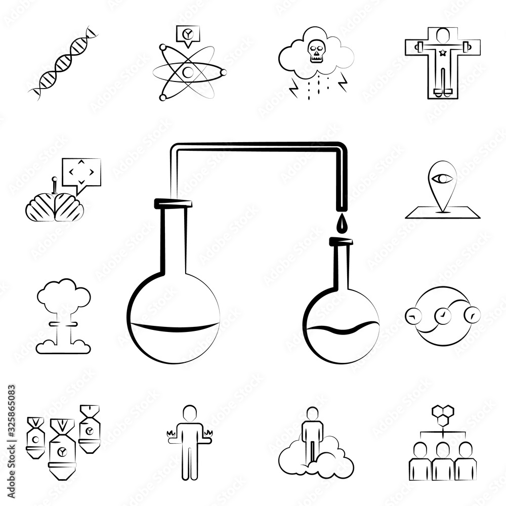 Poster testing tube icon. mad science icons universal set for web and mobile