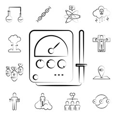 Radionics icon. Mad science icons universal set for web and mobile