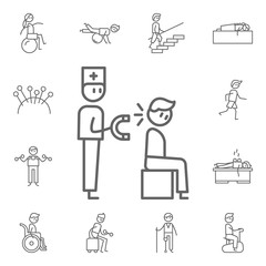 Fototapeta premium Magnetic, physiotherapy, doctor icon. Physiotherapy icons universal set for web and mobile