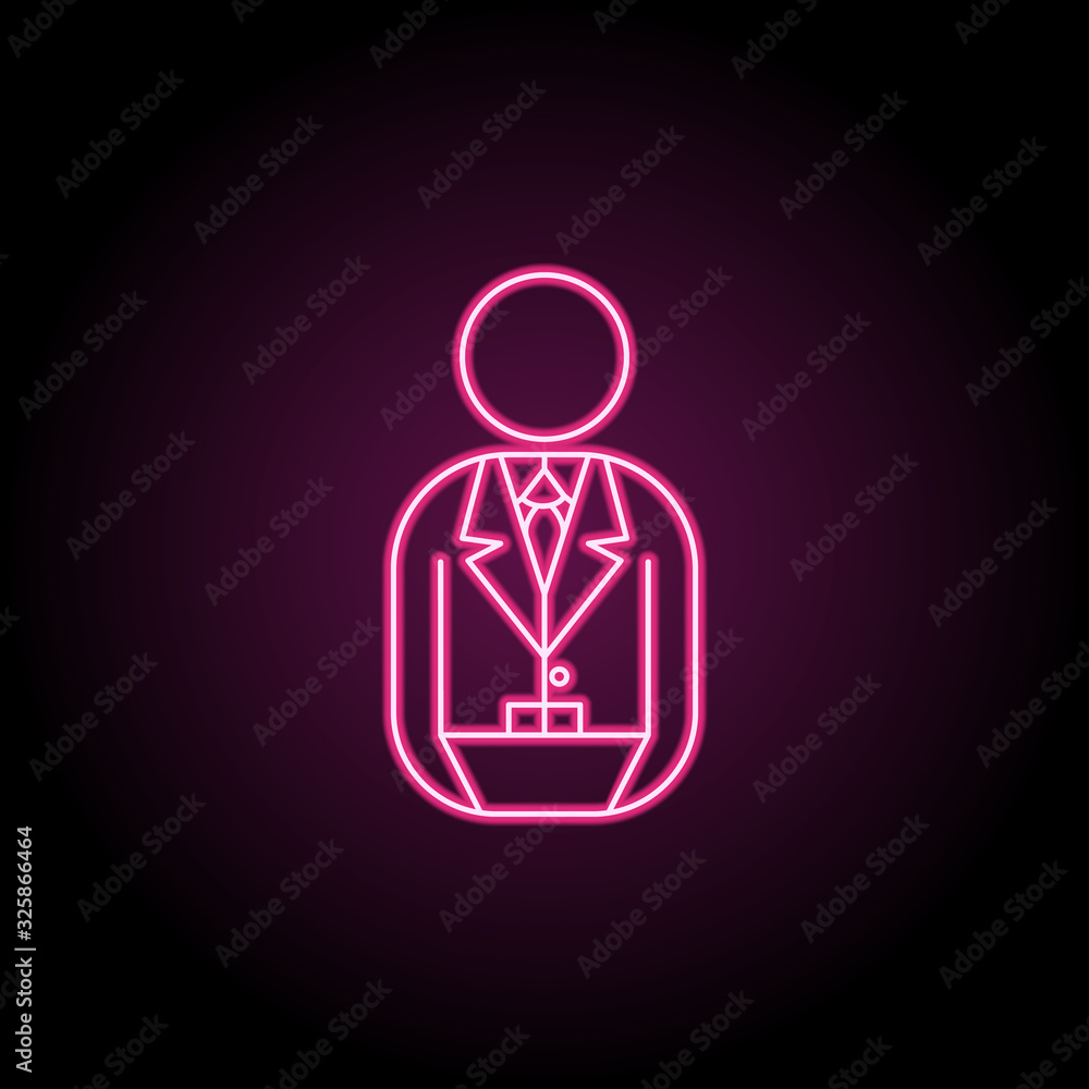 Poster banker icon. simple thin line, outline vector of banking icons for ui and ux, website or mobile appl