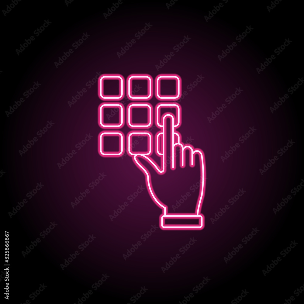 Poster to deposit a pin into an atm icon. simple thin line, outline vector of banking icons for ui and ux, 