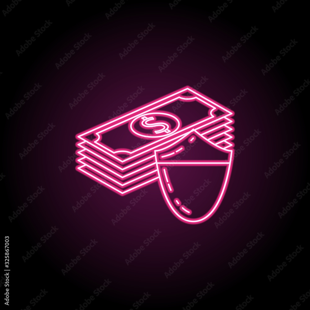 Poster protection of money icon. simple thin line, outline vector of banking icons for ui and ux, website o