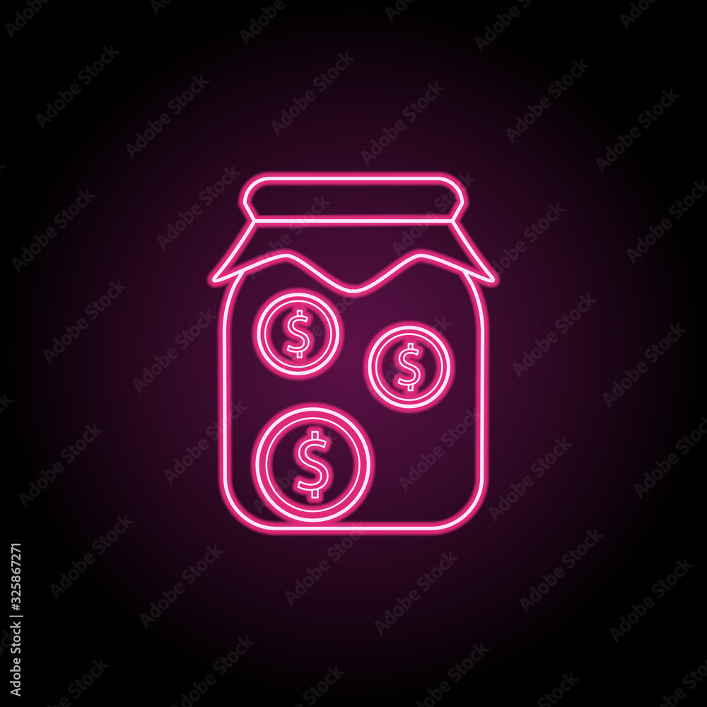 Aufkleber money in jar icon. simple thin line, outline vector of banking icons for ui and ux, website or mobil