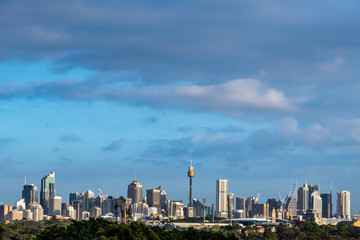 Fototapeta na wymiar Sydney, NSW - 26 10 2018: South view of CBD in the morning sun