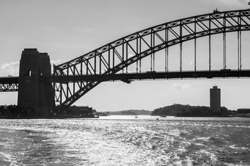 Backlight view of Harbour Bridge in a sunny afternoon, Sydney