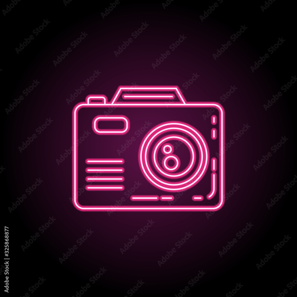 Poster camera icon. simple thin line, outline vector of camping icons for ui and ux, website or mobile appl