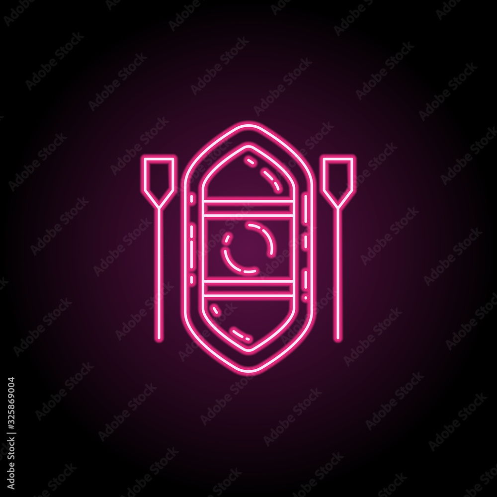 Poster inflatable boat icon. simple thin line, outline vector of camping icons for ui and ux, website or mo