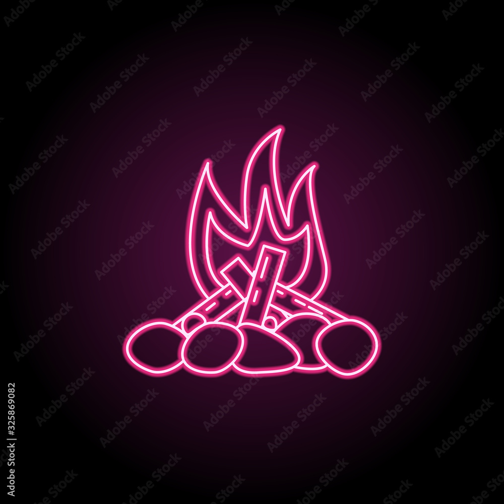 Poster bonfire icon. simple thin line, outline vector of camping icons for ui and ux, website or mobile app