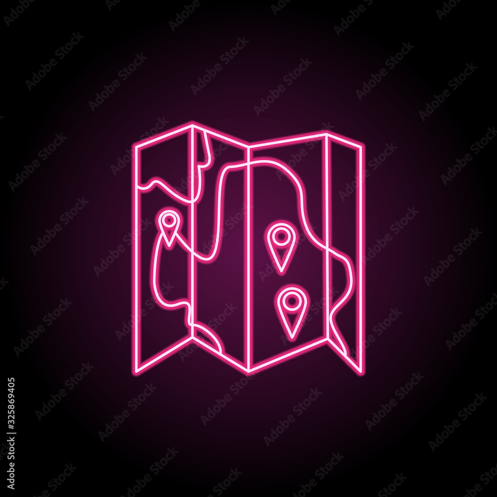 Poster tourist map icon. simple thin line, outline vector of camping icons for ui and ux, website or mobile