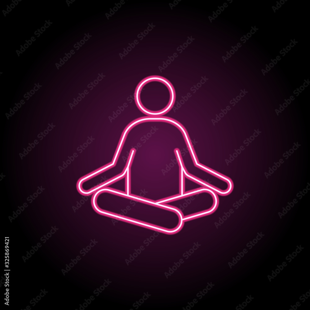 Poster meditation icon. simple thin line, outline vector of camping icons for ui and ux, website or mobile 