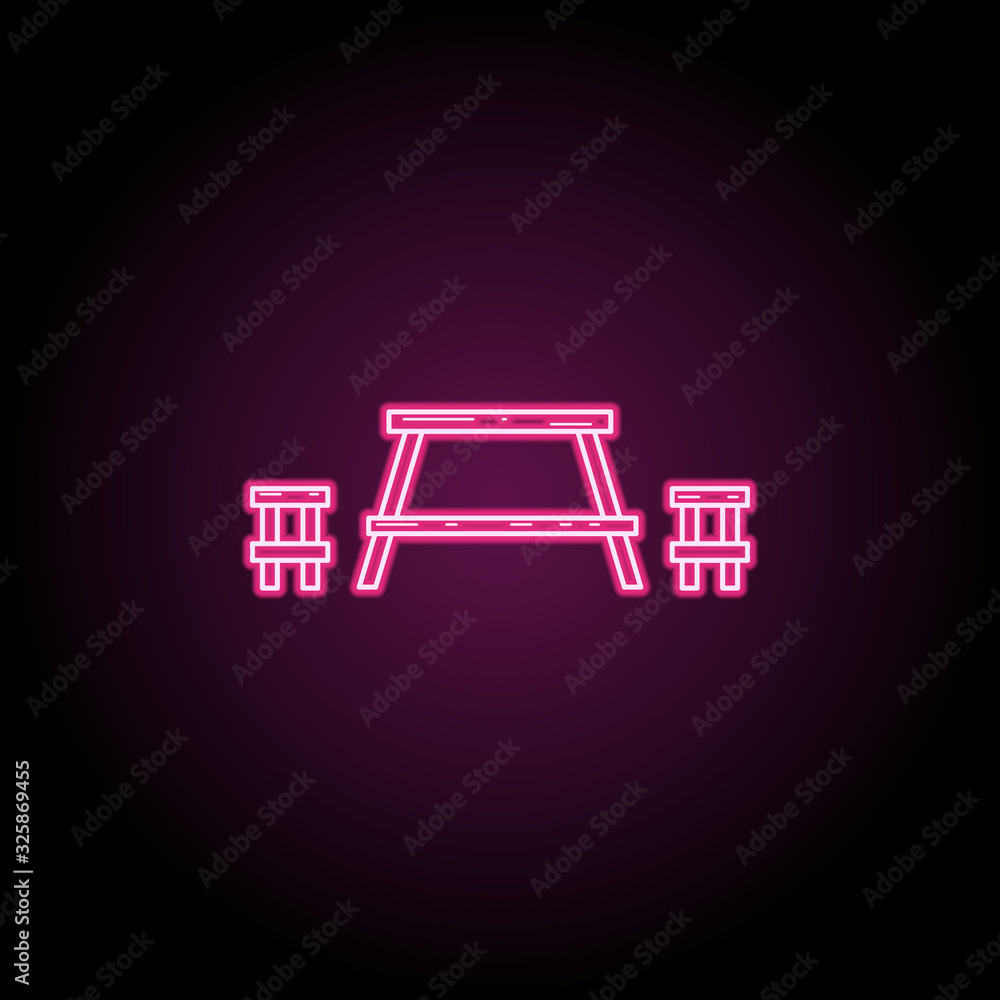 Poster bench icon. simple thin line, outline vector of camping icons for ui and ux, website or mobile appli
