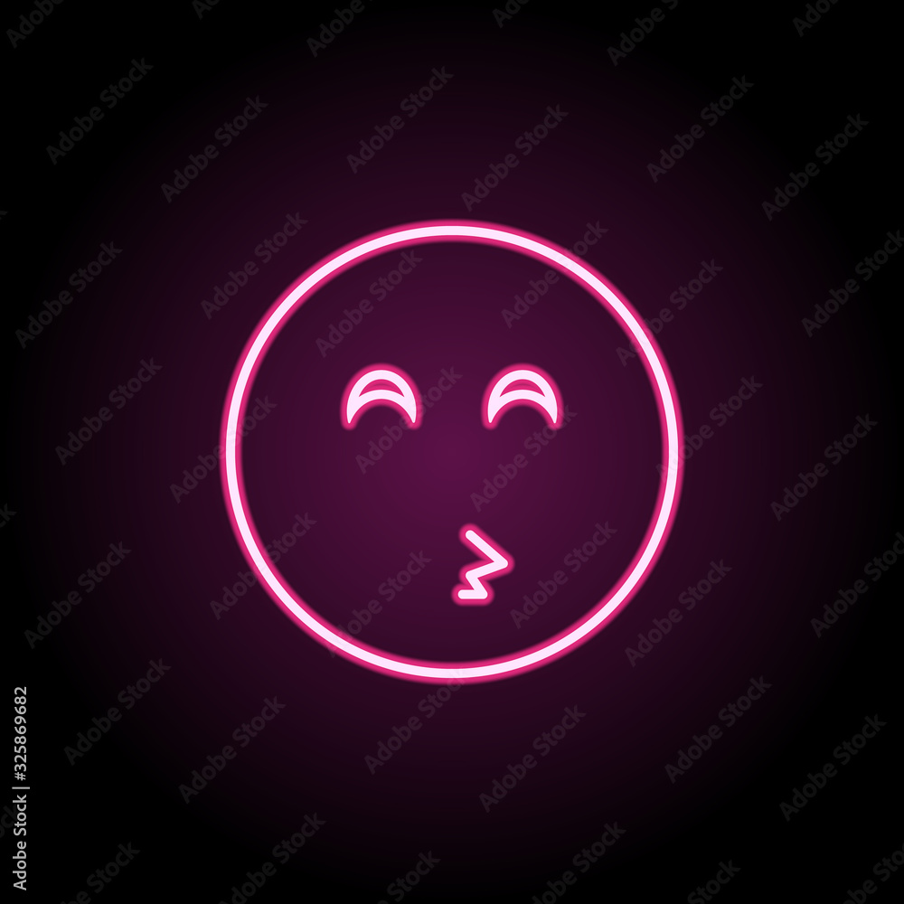 Poster whistle neon icon. simple thin line, outline vector of emoji icons for ui and ux, website or mobile 