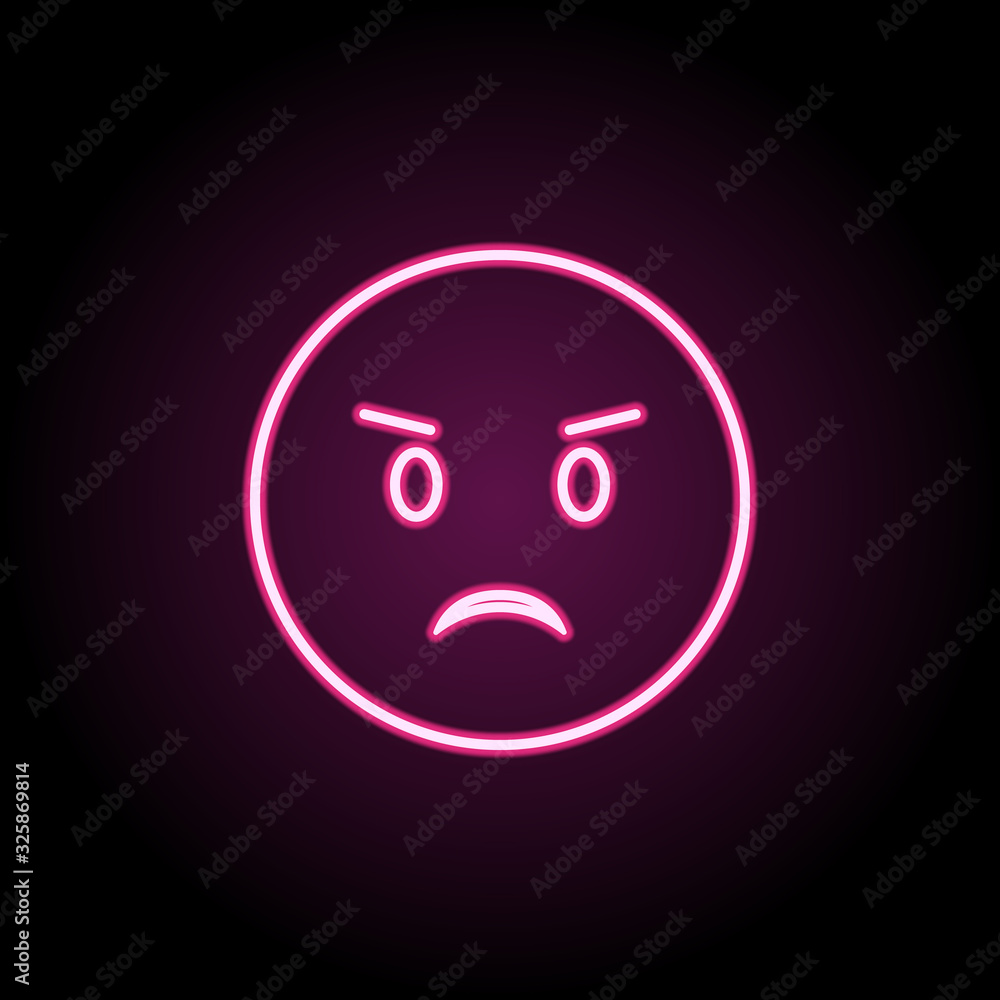 Aufkleber frowning neon icon. simple thin line, outline vector of emoji icons for ui and ux, website or mobile