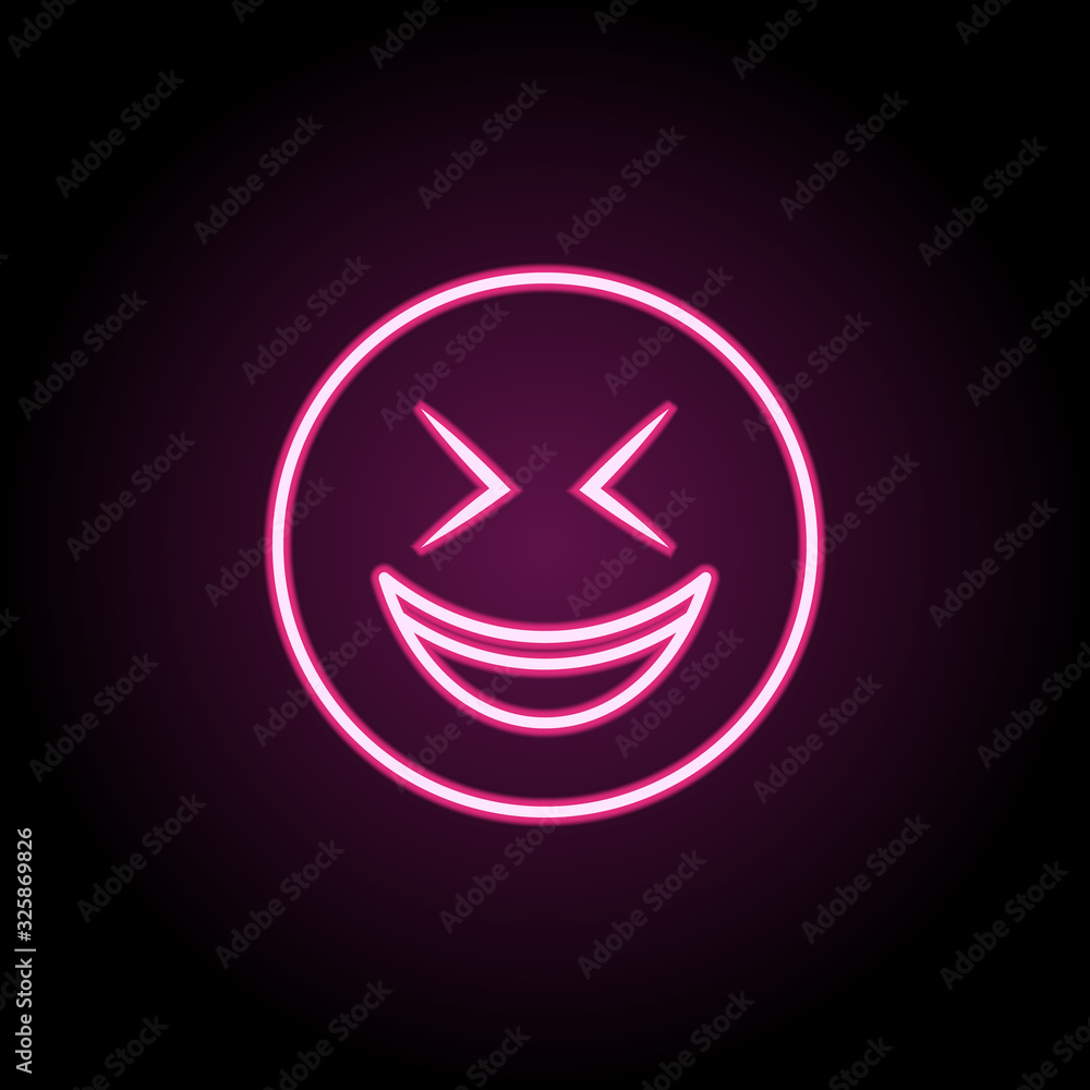 Poster mockery neon icon. simple thin line, outline vector of emoji icons for ui and ux, website or mobile 