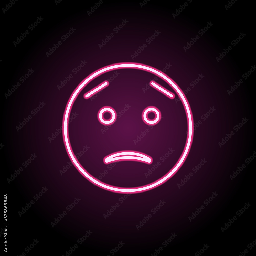 Aufkleber concerned about neon icon. simple thin line, outline vector of emoji icons for ui and ux, website or