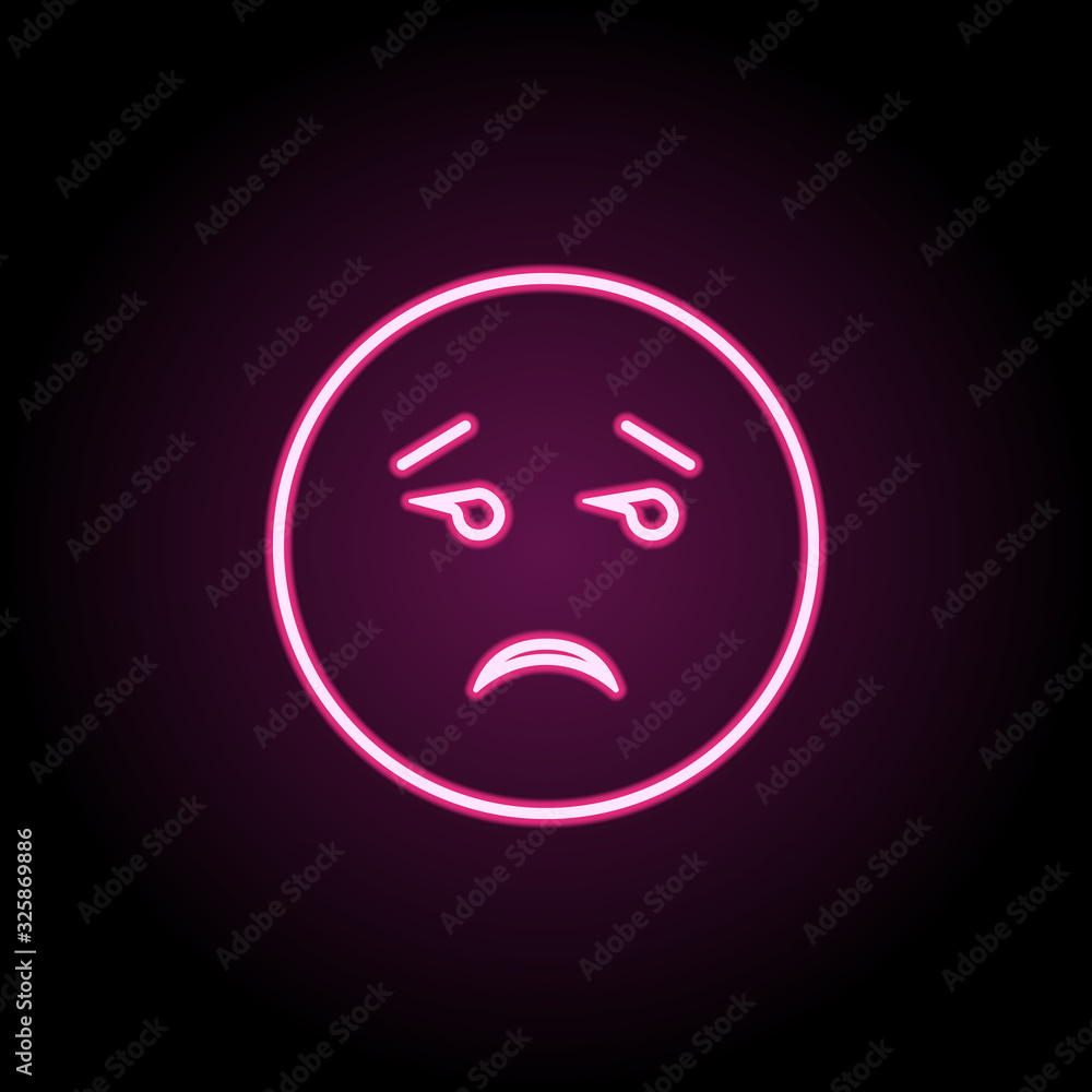 Poster indifference neon icon. simple thin line, outline vector of emoji icons for ui and ux, website or mo