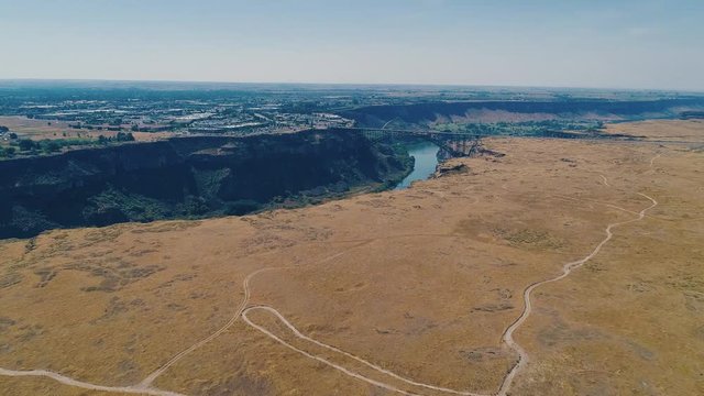 Perrine Bridge in Twin Falls, Idaho with a BASE Jumper