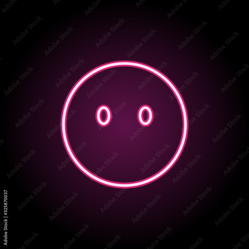 Poster mouth to lock neon icon. simple thin line, outline vector of emoji icons for ui and ux, website or m