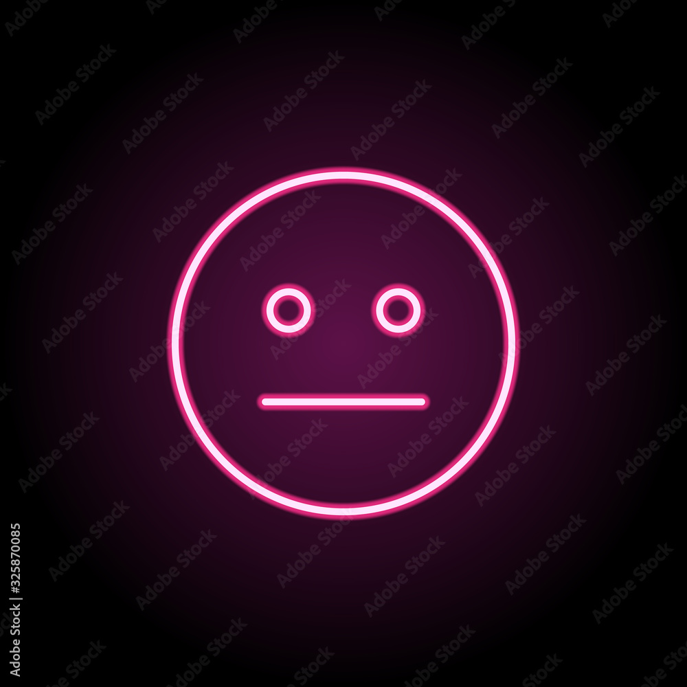 Poster neutral neon icon. simple thin line, outline vector of emoji icons for ui and ux, website or mobile 