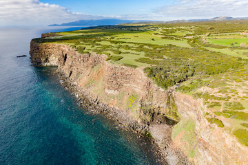 aerial view  of the beautiful coast of capo nieddu, sardinia