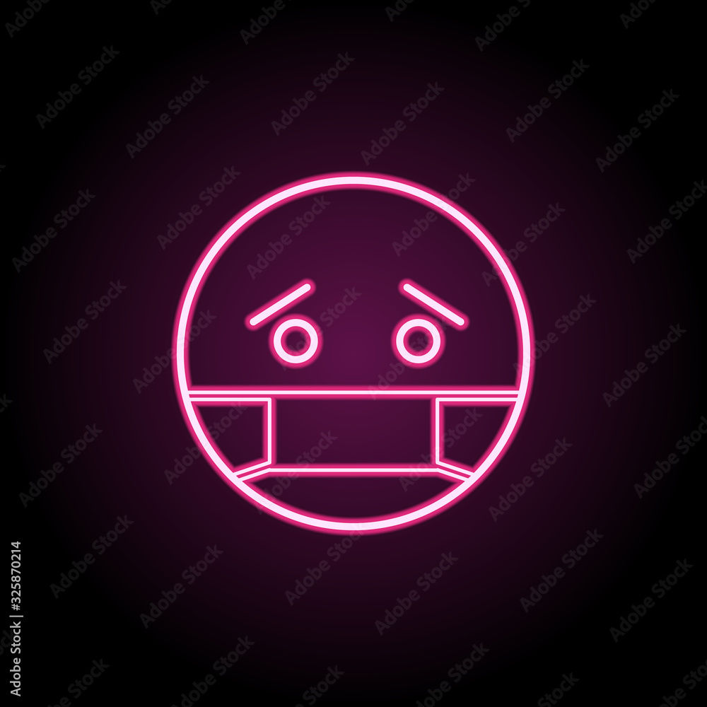 Poster sick neon icon. simple thin line, outline vector of emoji icons for ui and ux, website or mobile app