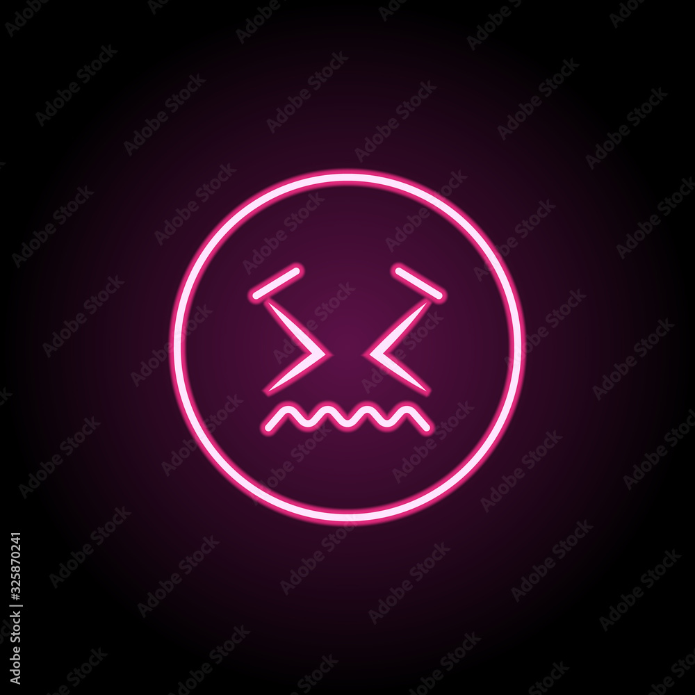 Aufkleber embarrassed neon icon. simple thin line, outline vector of emoji icons for ui and ux, website or mob