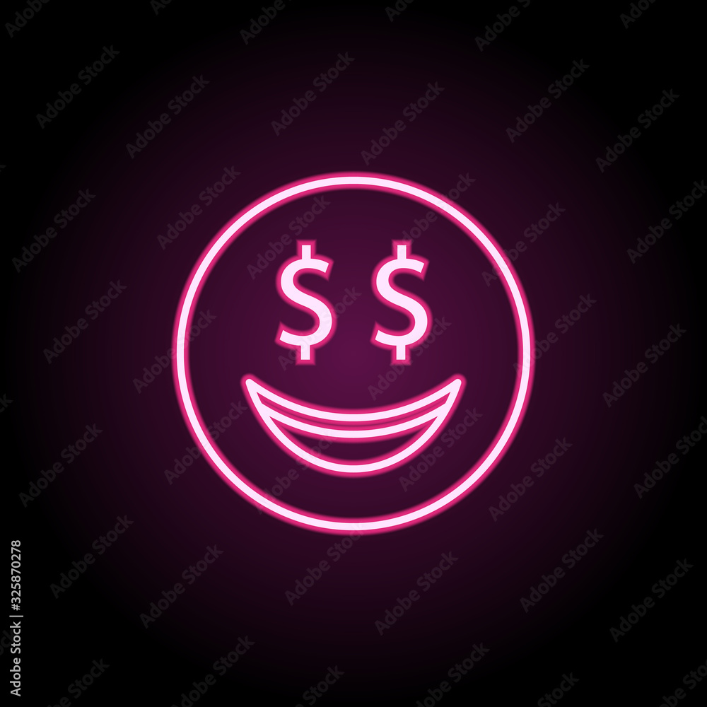 Aufkleber monetary neon icon. simple thin line, outline vector of emoji icons for ui and ux, website or mobile