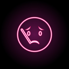 Obraz premium With a thermometer neon icon. Simple thin line, outline vector of emoji icons for ui and ux, website or mobile application