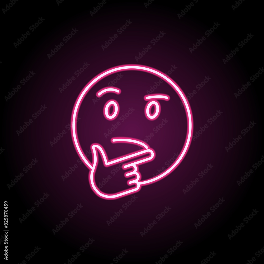 Poster pondered neon icon. simple thin line, outline vector of emoji icons for ui and ux, website or mobile