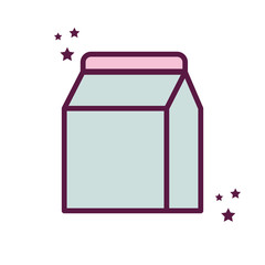 Isolated milk box line and fill style icon vector design